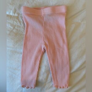 Pink Ribbed Baby Leggings